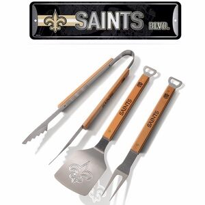 Brand New New Orleans Saints BBQ Set and Sign Bundle